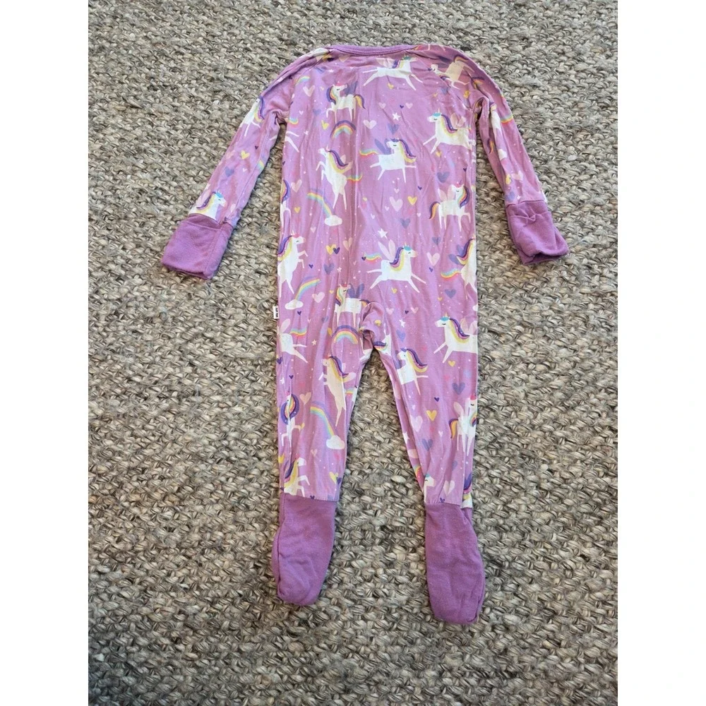 Little Sleepies Purple Unicorn Bamboo 1 Piece Pajamas Infant 3-6m